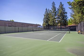 the tennis court at the apartments for rent at Valley Plaza Villages, Pleasanton, California